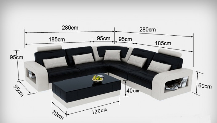 Ledercouch Canapé Wunnlandschaft Eckcanapé Eck Garnitur Design Modern Canapé L6008B