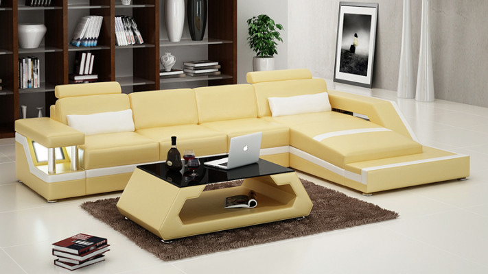 Ledercouch Modern Wunnlandschaft Eck Dekor Ecksofa Design Garnitur