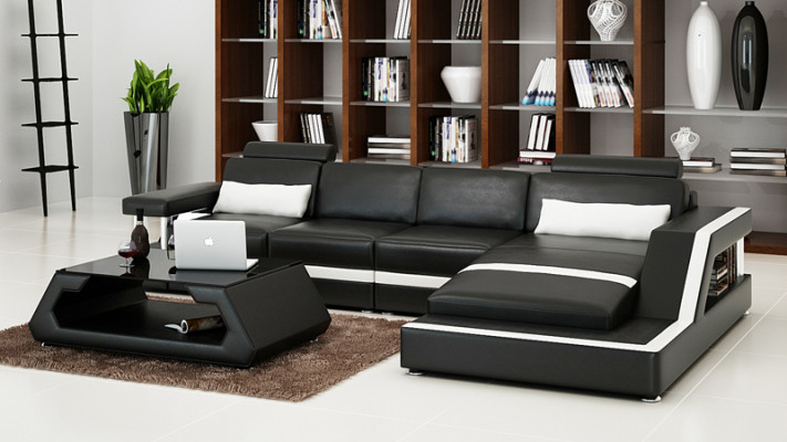 Ledercouch Modern Wunnlandschaft Eck Dekor Ecksofa Design Garnitur