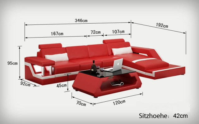 Ledercouch Modern Wunnlandschaft Eck Dekor Ecksofa Design Garnitur