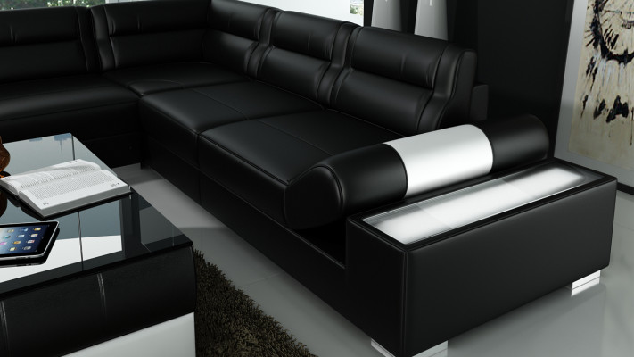 Ledersofa Dekor Sofa Canapé Wunnlandschaft Eckcanapé Garnitur Design Modern