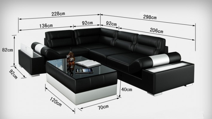 Ledersofa Dekor Sofa Canapé Wunnlandschaft Eckcanapé Garnitur Design Modern