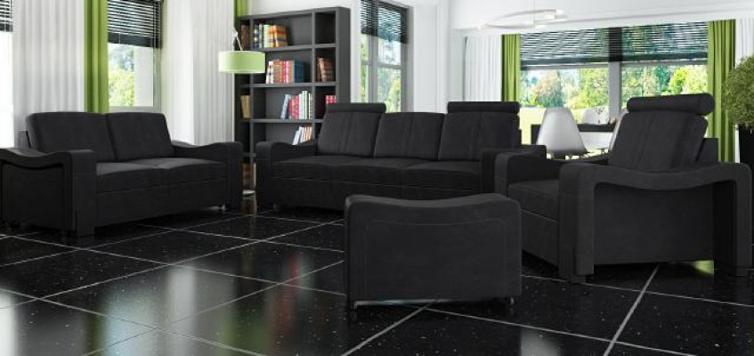 Canapé-Set Textil Polster Canapé Sofa Garnitur Stoffsëfa 3+2+1 Wunnlandschaft