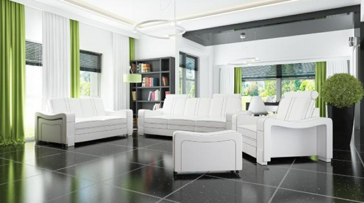 LEDER SOFA DESIGN SOFA SOFAGARNITUR 3+2+1 SOFA COUCH GARNITUR POLSTERGARNITUR