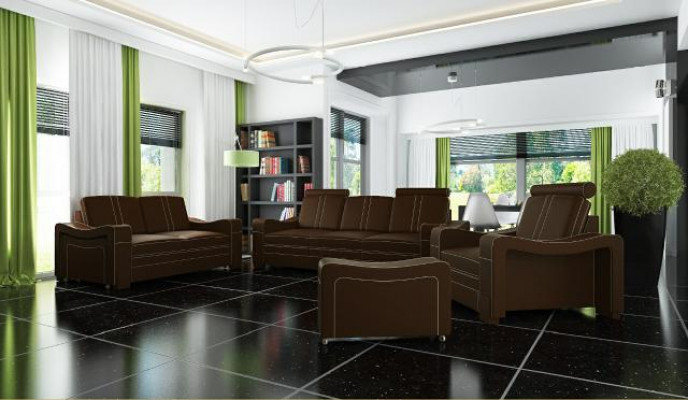 LEDER SOFA DESIGN SOFA SOFAGARNITUR 3+2+1 SOFA COUCH GARNITUR POLSTERGARNITUR