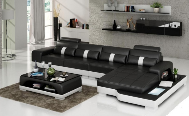 Designer Sofa Canapé Polstersofa Ledersofa Ecksofa L-Form Sofa Couchen Neier W/S