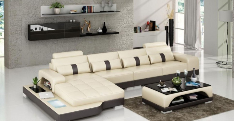 Designer Sofa Canapé Polstersofa Ledersofa Ecksofa L-Form Sofa Couchen Neier W/S