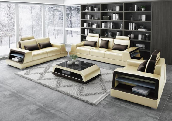 Design Couch Sofa Garnitur Polstersofas Couchen Sëtz Garnituren Nei 3+1 Sëtzer