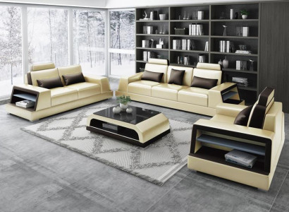 Design Couch Sofa Garnitur Polstersofas Couchen Sëtz Garnituren Nei 3+1 Sëtzer