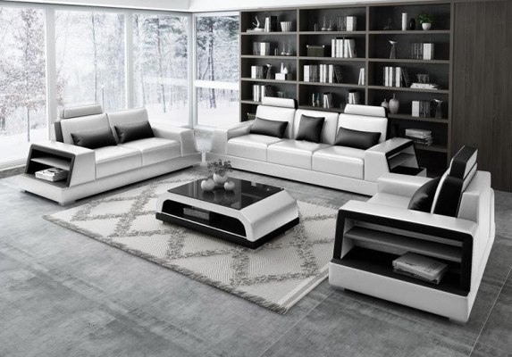 Design Couch Sofa Garnitur Polstersofas Couchen Sëtz Garnituren Nei 3+1 Sëtzer