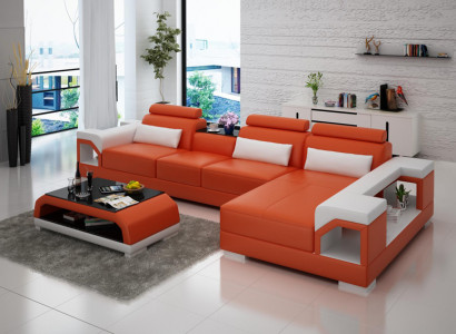Ledersofa Canapé Wunngréng Ecksofa Eck Garnitur Design Modern Sofa G8010C