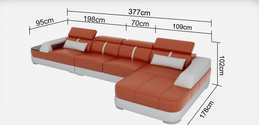 Lieder Canapé Polster Sëtz Design Modern Eck Garnitur Sofa Wunnlandschaft+Dësch