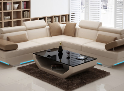 Ledercouch Sofa Canapé Wohnlandschaft Ecksofa Garnitur Design Modern Sofa K5009B