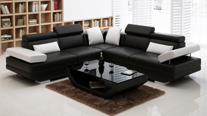Ledercouch Sofa Canapé Wohnlandschaft Ecksofa Garnitur Design Modern Sofa K5009B