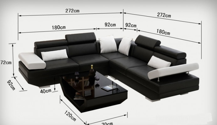 Ledercouch Sofa Canapé Wohnlandschaft Ecksofa Garnitur Design Modern Sofa K5009B