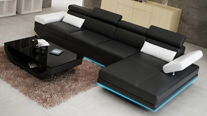 Ledercouch Sofa Couch Wunlandschaft Eckssofa Modern Garnitur Dekor Design