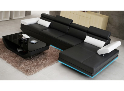 Ledercouch Sofa Couch Wunlandschaft Eckssofa Modern Garnitur Dekor Design