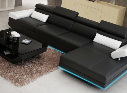 Ledercouch Sofa Couch Wunlandschaft Eckssofa Modern Garnitur Dekor Design