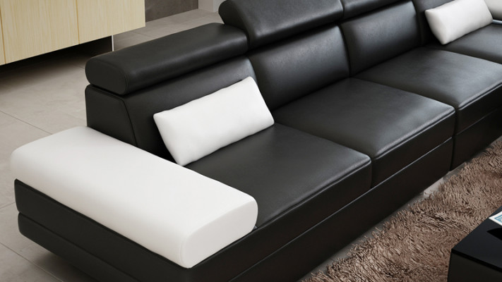 Ledercouch Sofa Couch Wunlandschaft Eckssofa Modern Garnitur Dekor Design