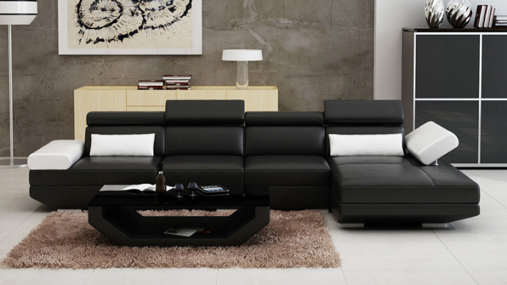 Ledercouch Sofa Couch Wunlandschaft Eckssofa Modern Garnitur Dekor Design