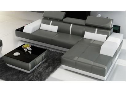 Modern Ledersofa Sofa Couch Design Wunnlandschaft Ecksofa Garnitur Dekor