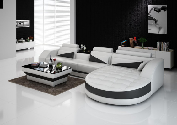 Sofa Liederdivan Canapé Wunnlandschaft Modern Eck Ecksofa Design Garnitur