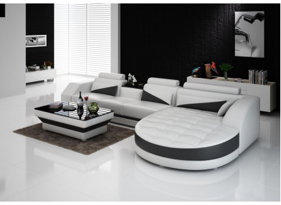 Sofa Liederdivan Canapé Wunnlandschaft Modern Eck Ecksofa Design Garnitur