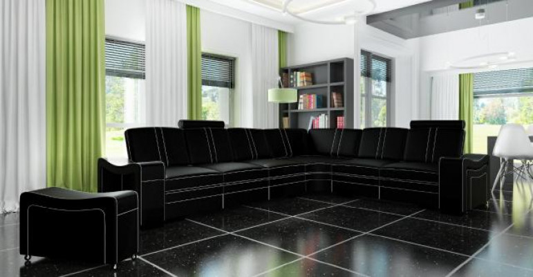 LEDERSOFA XXL WUNNLANDSCHAFT GARNITUR LEDER ECKCOUCH GARNITUR ECKSOFA POLSTER