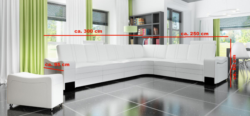 LEDERSOFA XXL WUNNLANDSCHAFT GARNITUR LEDER ECKCOUCH GARNITUR ECKSOFA POLSTER