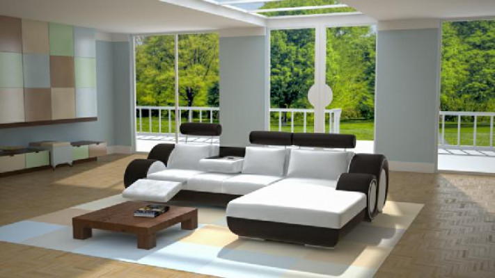 Designer Garnitur Wunnlandschaft Eckcouch Couch Sofa Polstersofa Ledersofa Sofas Neien