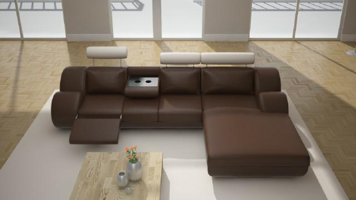 Designer Garnitur Wunnlandschaft Eckcouch Couch Sofa Polstersofa Ledersofa Sofas Nei