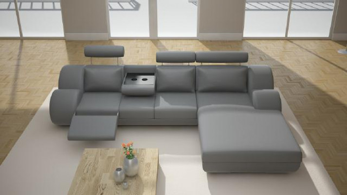 Designer Garnitur Wunnlandschaft Eckcouch Couch Sofa Polstersofa Ledersofa Sofas Nei
