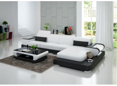 Ledercouch Wunnlandschaft Ecksofa Eck Garnitur Design Modern Sofa G8002C