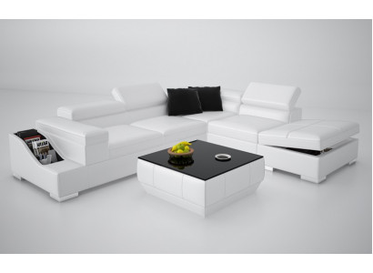 Ledersofa Sofa Canapé Modern Wunnlandschaft Ecksofa Eck Design Garnitur