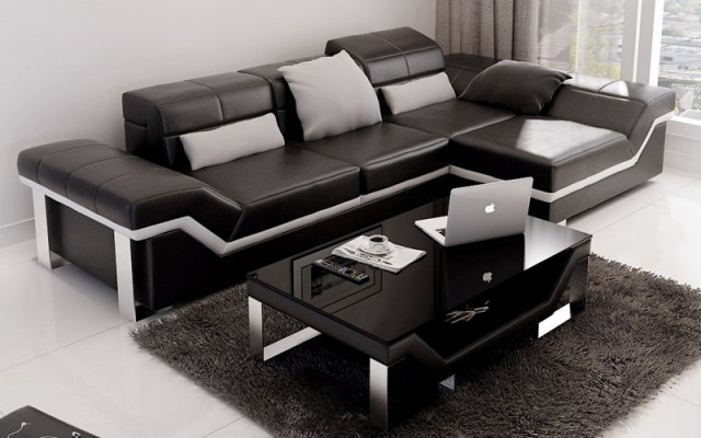 Liederkanapé Sofa Canapé Wunnlanschaft Ecksofa Garnitur Dekor Modernen Design