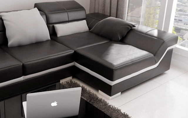 Liederkanapé Sofa Canapé Wunnlanschaft Ecksofa Garnitur Dekor Modernen Design