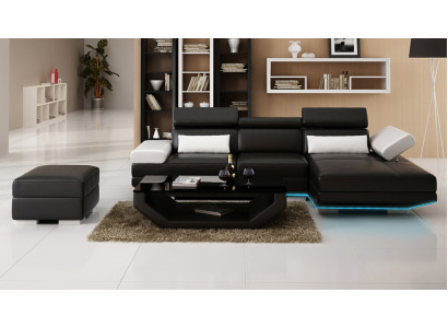 Lederkanapé L-Form Couch Wunnlandschaft Dekor Ecks-Kanapé Garnitur Modern Design
