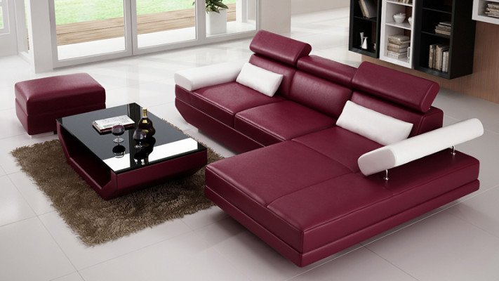 Lederkanapé L-Form Couch Wunnlandschaft Dekor Ecks-Kanapé Garnitur Modern Design