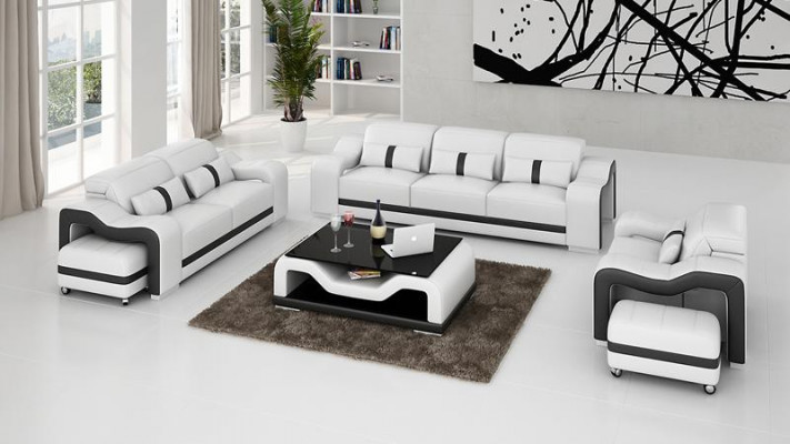 Design Sofagarnitur Couch Polstersofaen Lieder Modern 3+1 Sëtzer Komplett Set Nei