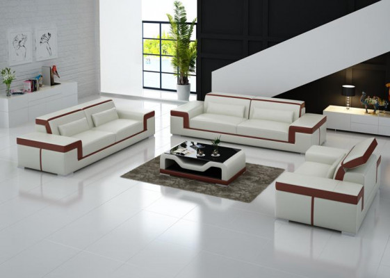 Design Canapé Këssen Sofas Lieder Modern Sofagarnitur 3+1 Sëtzer Komplett Set Nei
