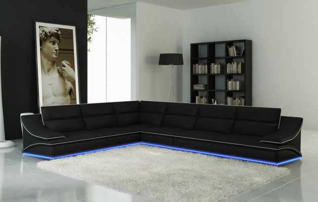 Ledercouch Couch Wunnlandschaft Ecksitzgrupp Ecksofa Garnitur Design Modern