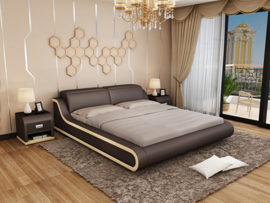 Designer Bett Gepolstert Luxusbett Duebelbett Ehebett Better 140/160/180 cm