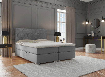 Boxspringbett Hotel Duebel 180x200cm Luxusbétt Polsterfunktioun Këschtegro.