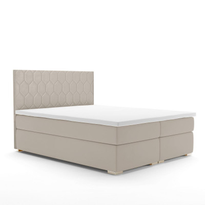 Boxspring Bett Hotel Luxus Better Polster Funktioun Këscht Beige Duebel 180x200