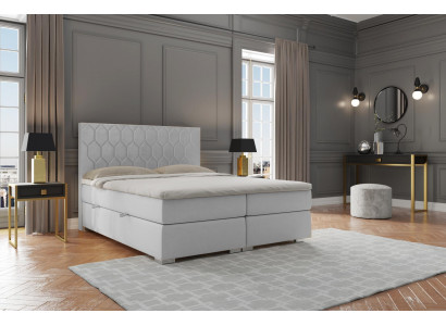 Boxspring Bett Hotel Design Samt Luxus Better Gepolsterte Bettkëschte Funktioun Duebel