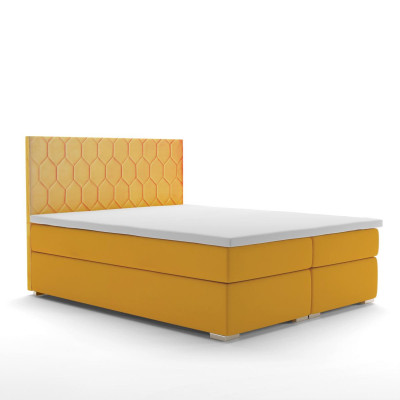 Boxspringbett Hotel Duebel Luxus Better Polsterfunktioun Bettkëscht Giel Samett