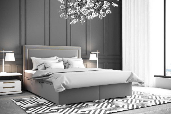 Boxspring Design Bett Hotel Duebel Better Luxus Polster Këscht Funktioun Samett Nei