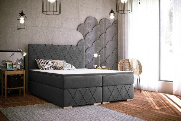 Duebelbett Komplett Set Matratz Boxspring Topper Better Funktioun Këscht Hotel