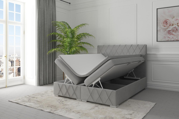 Duebelbett Komplett Set Matratz Boxspring Topper Better Funktioun Këscht Hotel