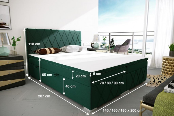 Bett Boxspring Komplett Set Duebel Matratz Topper Better Funktioun Këscht Hotel